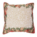 Jacquard Kissen gefüllt Dekorrand Orangen & Tannenzweige Beige 45x45x4 cm von Clayre & Eef (KG023.165)