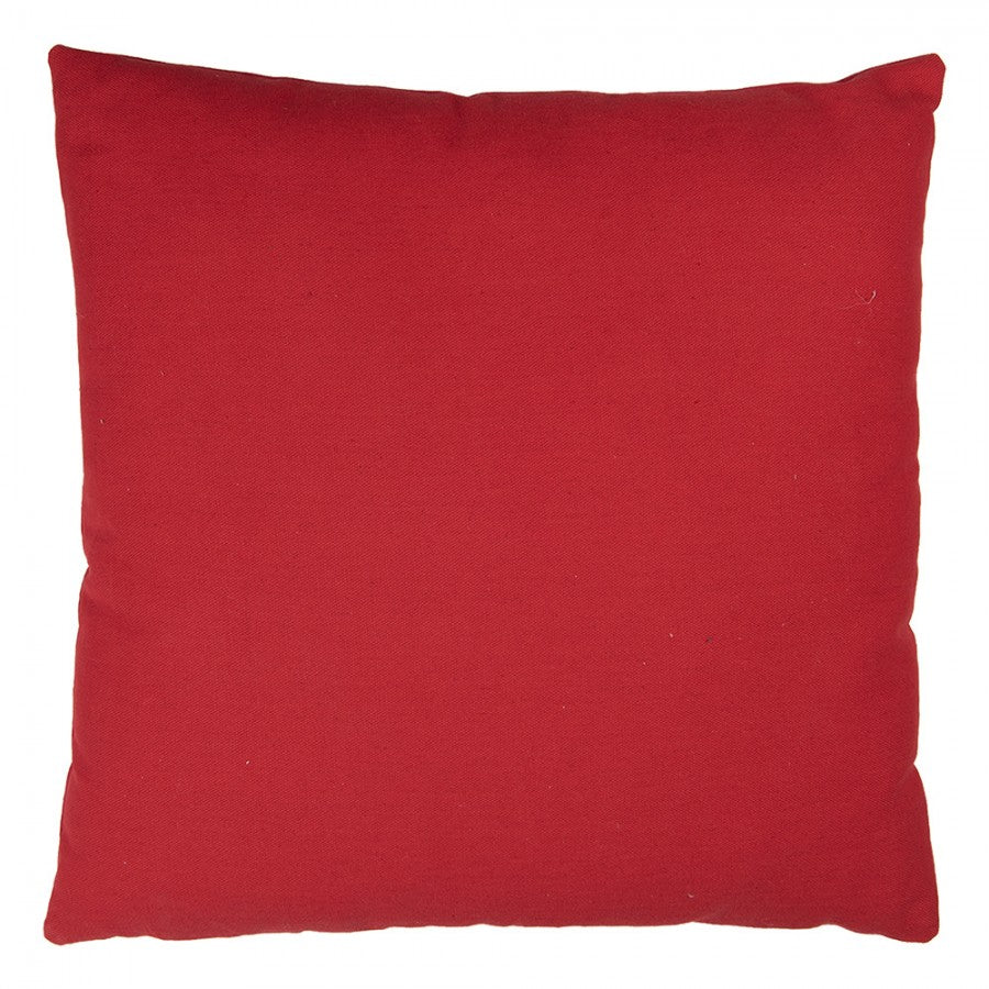 Clayre & Eef Dekokissen Eissterne & Schneeflocken 3D-Tufting auf rotem Canvas 45 × 5 × 45 cm (KG023.169)