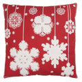 Clayre & Eef Dekokissen Eissterne & Schneeflocken 3D-Tufting auf rotem Canvas 45 × 5 × 45 cm (KG023.169)