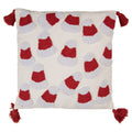 Clayre & Eef Dekokissen All-Over Weihnachtsmützen 3D-Tufting mit 4 Eckquasten 45 × 5 × 45 cm (KG023.173)