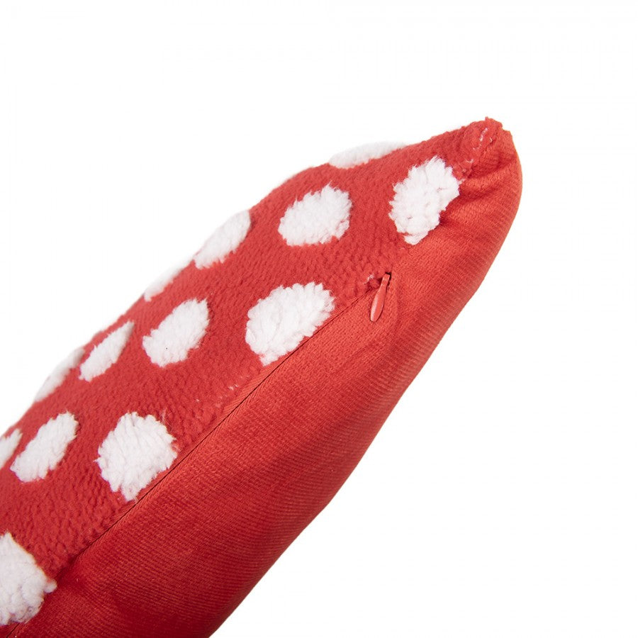 Strukturkissen gefüllt 3D Dots Noppen Scherli Rot-Weiß 45x45x5 cm von Clayre & Eef (KG023.174)