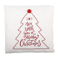 Clayre & Eef Dekokissen Tannenbaum We Wish You A Merry Christmas Bestickt mit 3D-Bommel 45 × 5 × 45 cm (KG023.175)