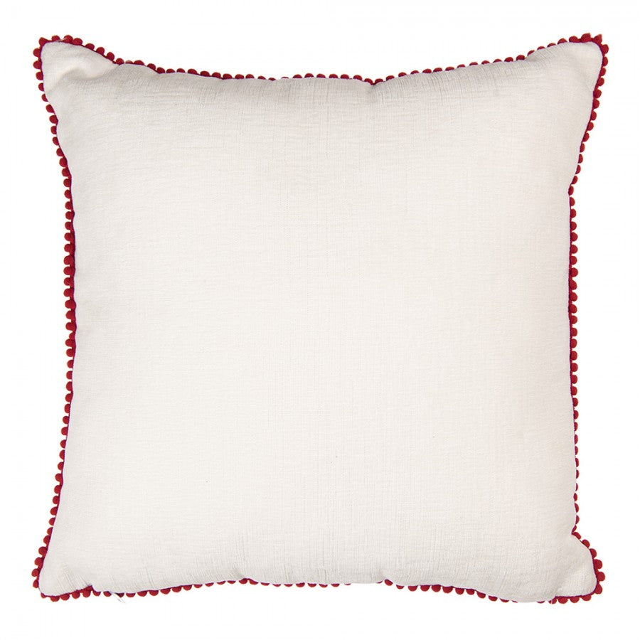Clayre & Eef Dekokissen Lebkuchen-Dorf Struktur-Canvas mit Bestickten Cord-Häusern & Tufting 40 × 40 × 4 cm (KG023.179)
