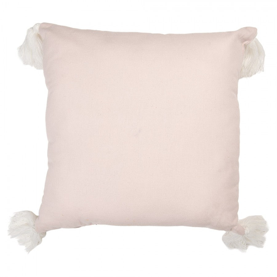 Clayre & Eef Dekokissen Gespenster Spooky Chic 3D-Tüll-Überwurf & Bestickte Geister-Quasten 40 × 40 × 10 cm (KG023.185)