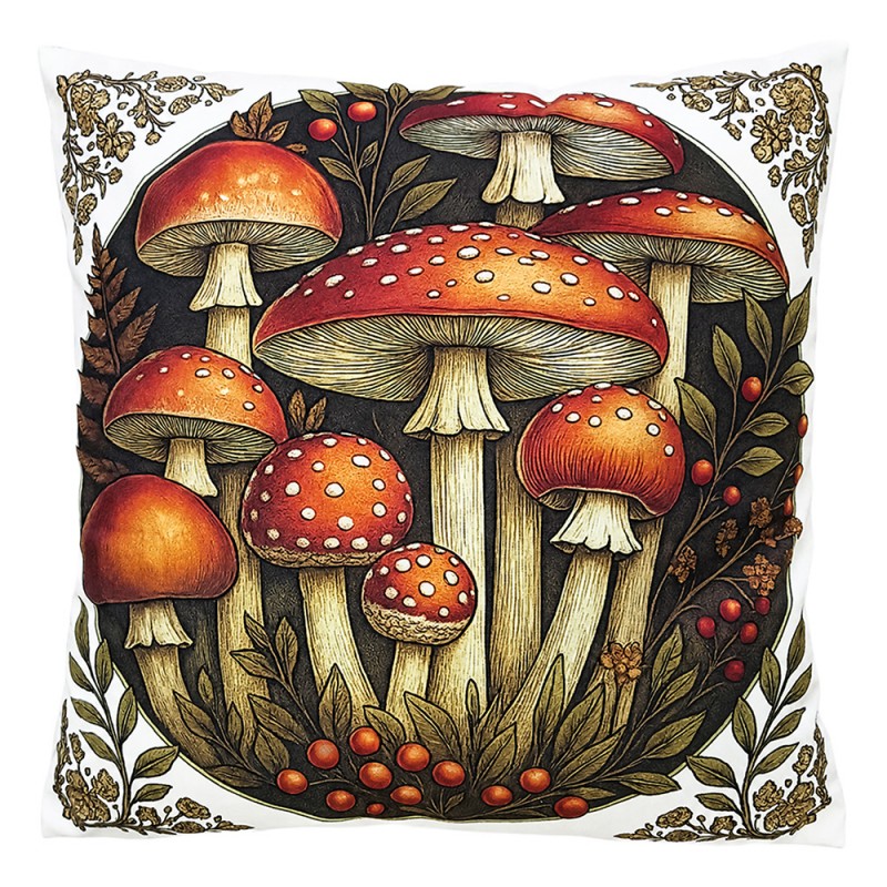 Clayre & Eef Dekokissen Fliegenpilz-Waldmotiv Rot 45 × 45 × 4 cm (KG023.193)
