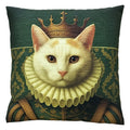Clayre & Eef Dekokissen Katze mit Krone Adelsgemälde Stil Thierry Poncelet 45 × 45 × 4 cm (KG023.202)