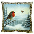 Clayre & Eef Dekokissen Rotkehlchen in Winterlandschaft 45 × 45 × 4 cm (KG023.203)