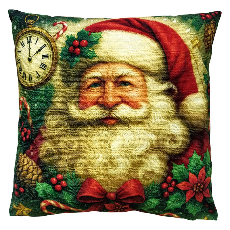 Clayre & Eef Dekokissen Weihnachtsmann Santa Claus Festliches Motiv 45 × 45 × 4 cm (KG023.205)