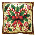 Clayre & Eef Dekokissen Zuckerstangen Candy Cane Wintermuster 45 × 45 × 4 cm (KG023.206)