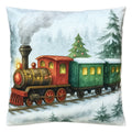 Clayre & Eef Dekokissen Historische Eisenbahn in Winterlandschaft 45 × 45 × 4 cm (KG023.208)