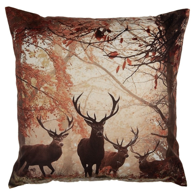 Clayre & Eef Dekokissen Herbstwald mit Hirschen & Naturlandschaft 45 × 45 × 4 cm (KG023.215)