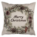 Clayre & Eef Dekokissen Weihnachtskranz Merry Christmas Schriftzug 45 × 45 × 4 cm (KG023.216)