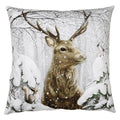 Clayre & Eef Dekokissen Hirschkopf mit Prachtgeweih in Winterlandschaft 45 × 45 × 4 cm (KG023.220)