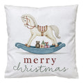 Clayre & Eef Dekokissen Nostalgisches Schaukelpferd Merry Christmas 45 × 45 × 4 cm (KG023.228)
