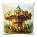 Clayre & Eef Dekokissen Historisches Dampf-Karussell Jahrmarkt Vintage 45 × 45 × 4 cm (KG023.229)