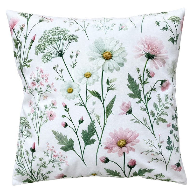 Clayre & Eef Dekokissen Botanische Wildblumen & Heilpflanzen Sommerwiese 45 × 45 × 4 cm (KG023.234)