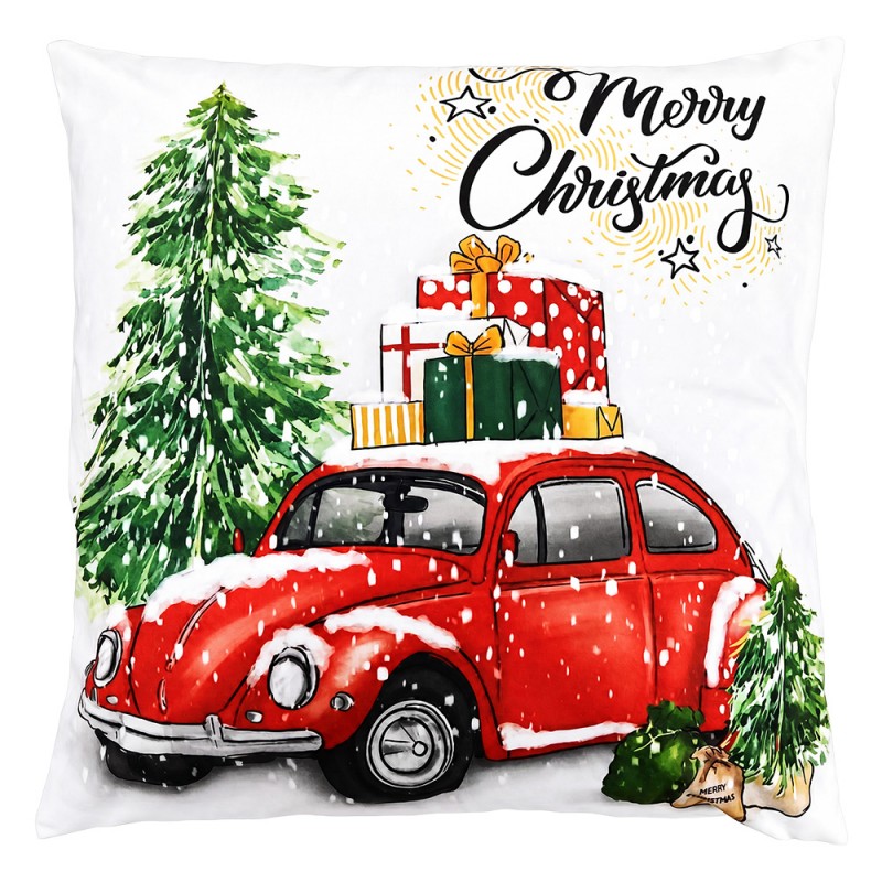 Clayre & Eef Dekokissen Kult-Käfer mit Weihnachtsbaum & Geschenken Merry Christmas 45 × 45 × 4 cm (KG023.236)