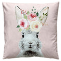 Clayre & Eef Dekokissen Niedlicher Osterhase mit Blumenkranz Zartrosa 45 × 45 × 4 cm (KG023.237)