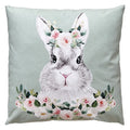 Clayre & Eef Dekokissen Osterhase mit Blütenkranz Pastell-Harmonie 45 × 45 × 4 cm (KG023.238)