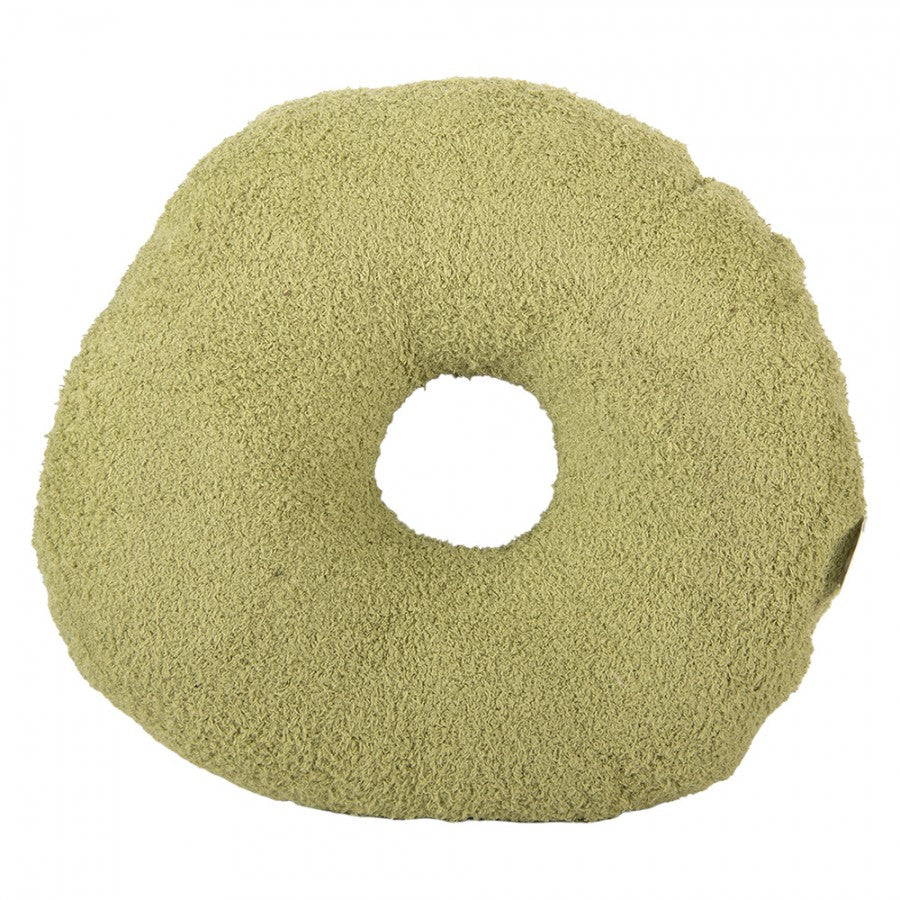 Clayre & Eef Dekokissen Pistazien-Donut Formkissen Teddyfell mit Stick-Streuseln Grün Ø 35 × 6 cm (KG033.014GR)