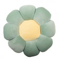 Formkissen gefüllt Blume Feincord Grün-Gelb Ø 40x6 cm von Clayre & Eef (KG033.015)