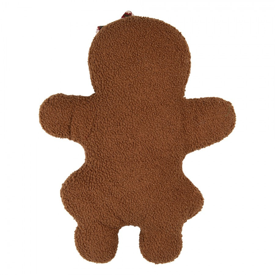 Clayre & Eef Dekokissen Lebkuchen-Dame Pfefferkuchenfrau Teddyfell Festlich 35 × 5 × 28 cm (KG035.014)