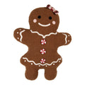 Clayre & Eef Dekokissen Lebkuchen-Dame Pfefferkuchenfrau Teddyfell Festlich 35 × 5 × 28 cm (KG035.014)