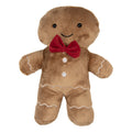 Clayre & Eef Dekokissen Lebkuchenmann 3D-Kuschelfigur Soft-Velours mit Samtfliege & Zuckerguss 40 × 5 × 44 cm (KG035.024)