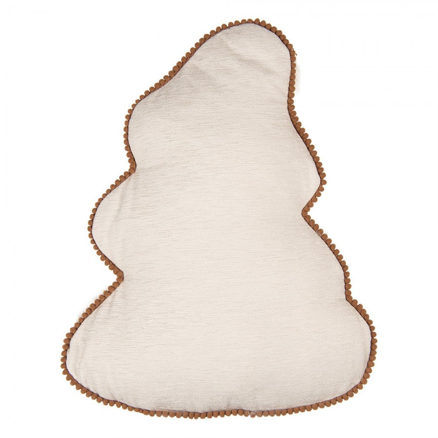 Clayre & Eef Dekokissen Tannenbaum Gesteppter Cord mit Tufting Kette & Bommelborte 33 × 40 × 4 cm (KG035.040)