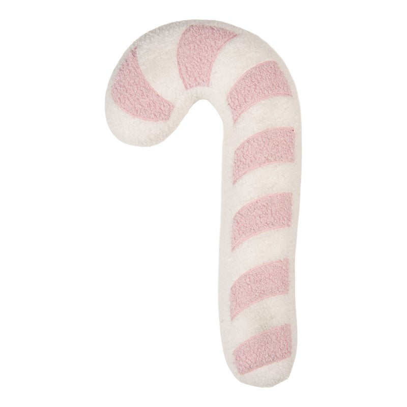 Formkissen gefüllt Zuckerstange Bouclé Weiß-Rosa 20x40x4 cm von Clayre & Eef (KG035.042)