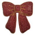 Clayre & Eef Dekokissen Festtagsschleife Sparkle-Glitzergewebe mit Gold-Reliefstickerei & Samtsteg 38 × 40 × 4 cm (KG035.050)
