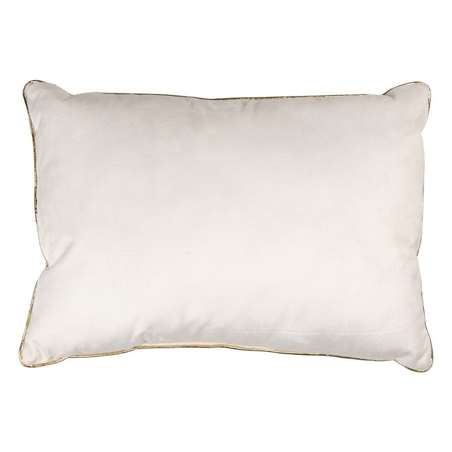 Clayre & Eef Dekokissen 3 Weihnachtsbäume Feinstickerei auf Jacquard-Rautengitter mit Goldpaspel 50 × 35 × 4 cm (KG036.023)