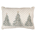 Clayre & Eef Dekokissen 3 Weihnachtsbäume Feinstickerei auf Jacquard-Rautengitter mit Goldpaspel 50 × 35 × 4 cm (KG036.023)