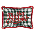 Clayre & Eef Dekokissen Merry Christmas Hahnentritt Gewebt mit Fransenborte 50 × 30 × 4 cm (KG036.025)