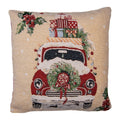 Kissenbezug Kissenhülle ohne Inlet Weihnachtsauto Geschenke Lollypop Beige Rot 44x44 cm von Clayre & Eef (KT021.381)