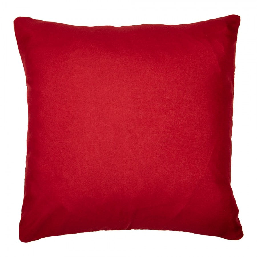Kissenbezug Kissenhülle ohne Inlet Hirsch springend Bordüre Rot Weiß 44x44 cm von Clayre & Eef (KT021.383)