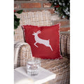 Kissenbezug Kissenhülle ohne Inlet Hirsch springend Bordüre Rot Weiß 44x44 cm von Clayre & Eef (KT021.383)
