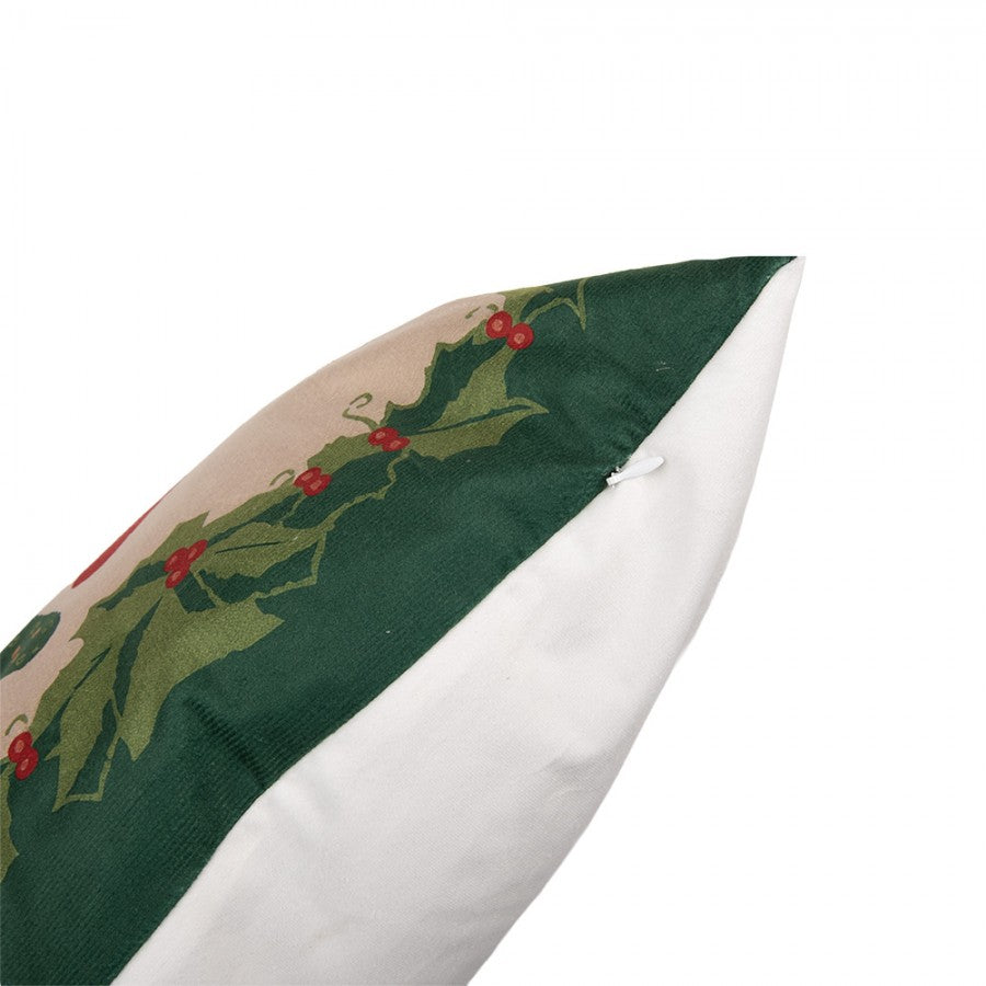 Kissenbezug Kissenhülle ohne Inlet Weihnachtssocken Kamin Ilex Beige Rot 45x45 cm von Clayre & Eef (KT021.454)