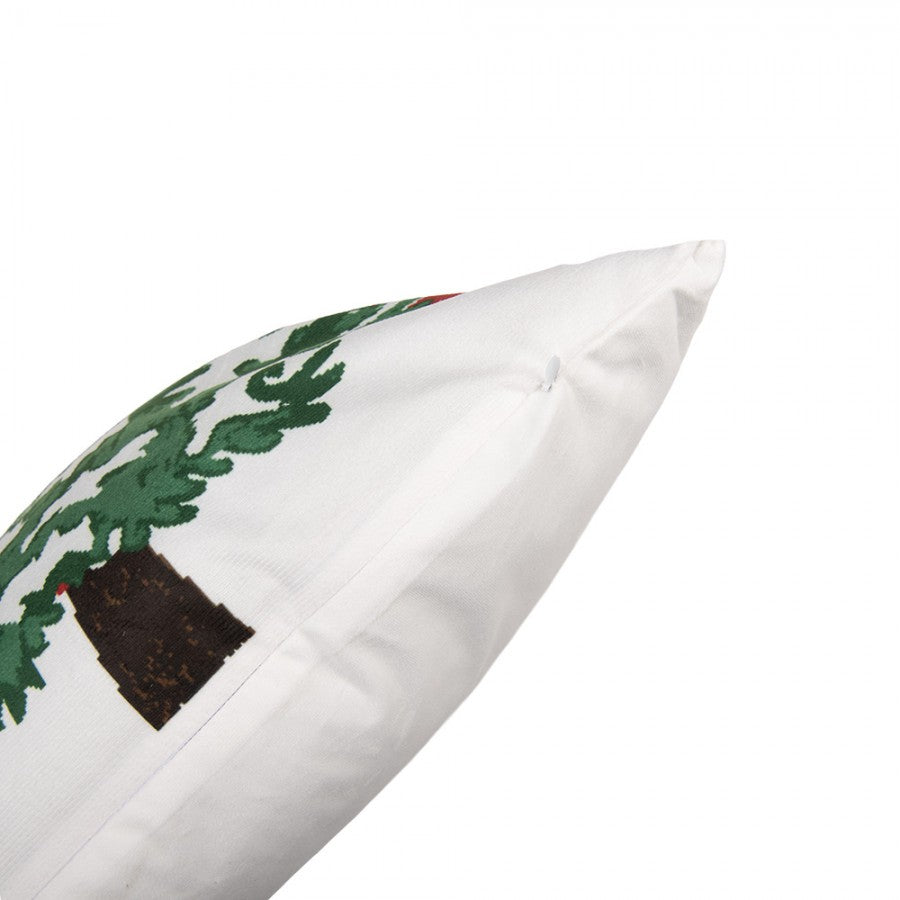 Kissenbezug Kissenhülle ohne Inlet Tannenbaum verschneit Winterwald Rot Weiß 45x45 cm von Clayre & Eef (KT021.459)