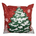 Kissenbezug Kissenhülle ohne Inlet Tannenbaum verschneit Winterwald Rot Weiß 45x45 cm von Clayre & Eef (KT021.459)