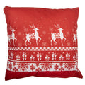 Kissenbezug Kissenhülle ohne Inlet Norwegermuster Rentiere Tannenbäume Rot Weiß 45x45 cm von Clayre & Eef (KT021.464)
