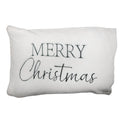 Kissenbezug Kissenhülle ohne Inlet Merry Christmas Plüsch Weiß Anthrazit 35x50 cm von Clayre & Eef (KT036.055)