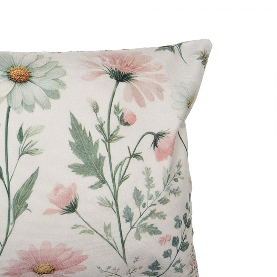 Kissenbezug Kissenhülle ohne Inlet Wiesenblumen Margeriten Beige Rosa Grün 35x50 cm von Clayre & Eef (KT036.057)