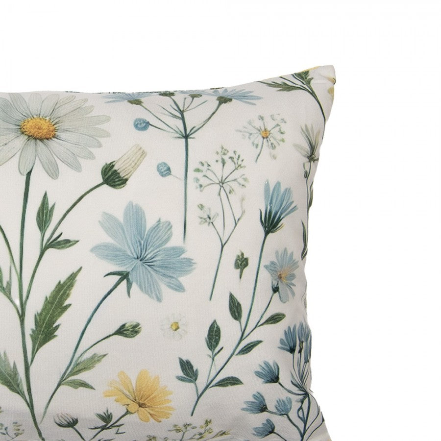 Kissenbezug Kissenhülle ohne Inlet Wiesenblumen Kornblumen Beige Blau Gelb 35x50 cm von Clayre & Eef (KT036.058)
