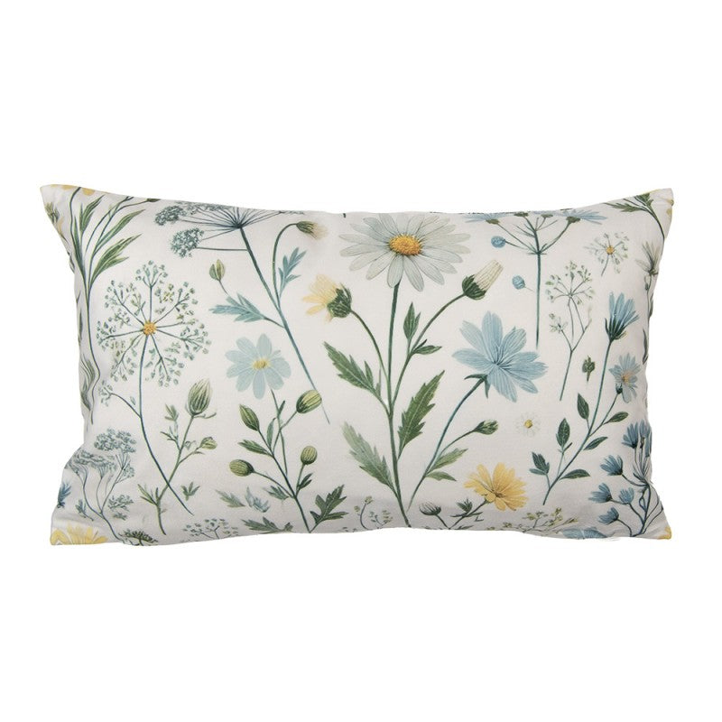 Kissenbezug Kissenhülle ohne Inlet Wiesenblumen Kornblumen Beige Blau Gelb 35x50 cm von Clayre & Eef (KT036.058)