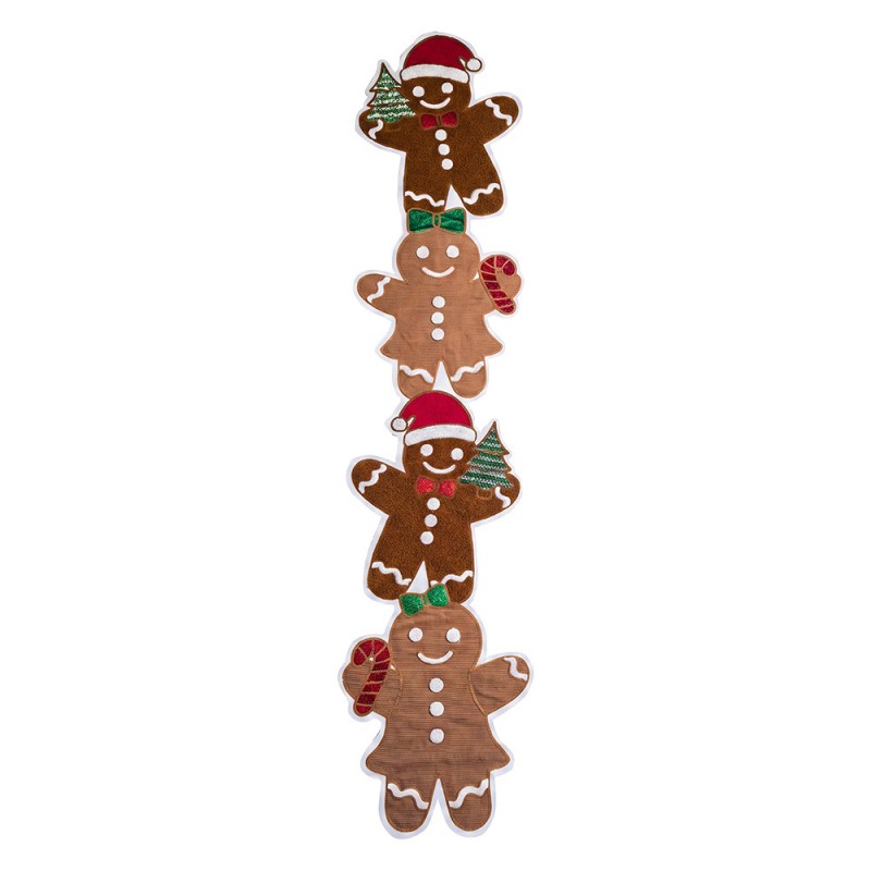 Form-Tischläufer Lebkuchen Weihnachten Braun 35x162 cm silhouettiert von Clayre & Eef (KT065.015)