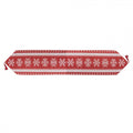 Gobelin-Tischläufer Schneekristalle Weihnachten Rot-Weiß 33x180 cm mit Quasten von Clayre & Eef (KT065.161)