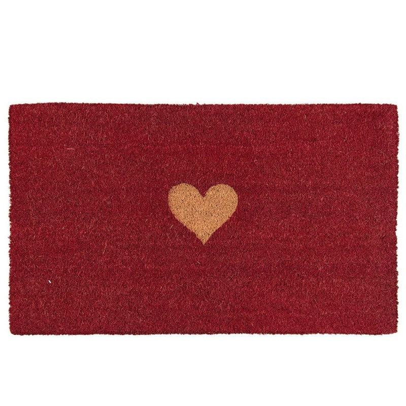 Clayre & Eef Fußmatte Herz Rot Schablonendruck Rutschfest 75 × 45 × 1 cm (MC126)