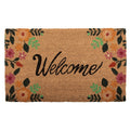 Clayre & Eef Fußmatte Welcome Floral Blumenrahmen Kalligrafie Bunt Rutschfest 75 × 45 × 1 cm (MC274)