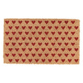 Clayre & Eef Fußmatte Rote Herzen All-Over Schablonendruck Natur Rot Rutschfest 75 × 45 × 1 cm (MC282)